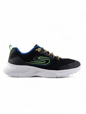 Skechers Boys' Dynamic Dash Sporty Geometrics Sneakers Black Blue 6